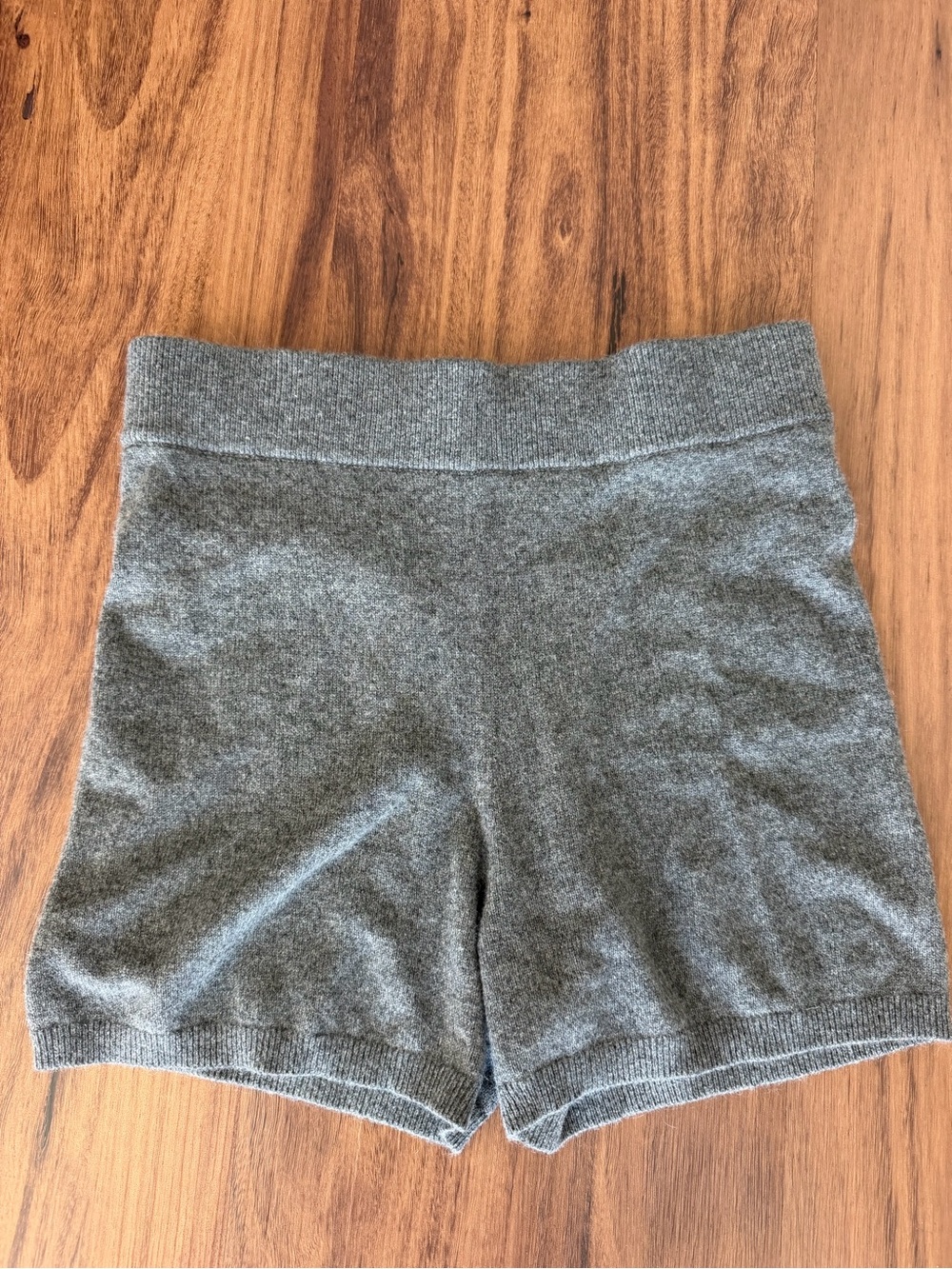 Daily Drills Cashmere Gray Knit High-Waist Shorts